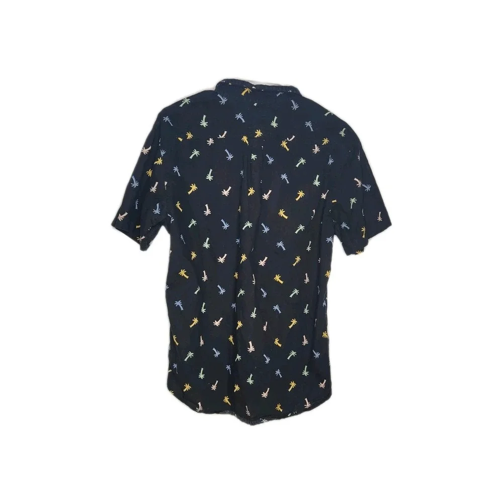 Levi's Black All Over Palm Tree Print Button Up Shirt Size MediumTropical Beachy